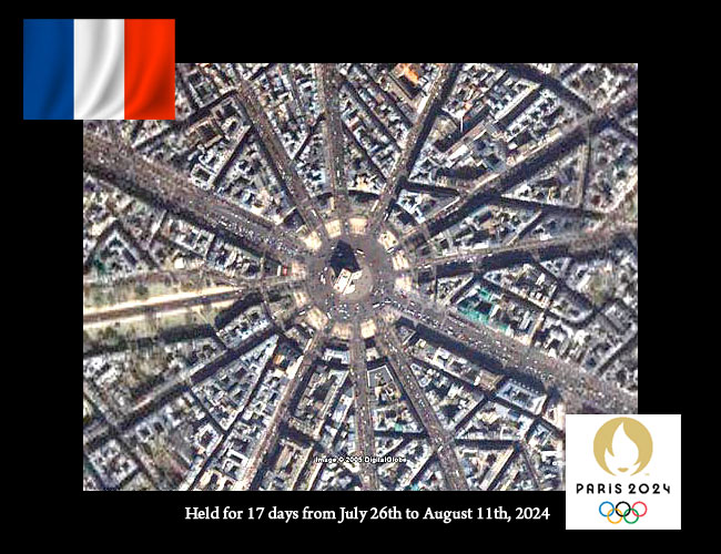 PARIS Rising sun flag Design!（パリの街は旭日旗模様）Paris 2024 Olympic games