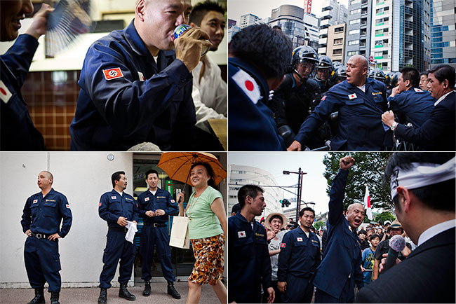 ハーケンクロイツ・日本国内のデモ隊