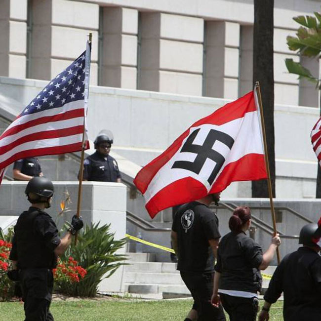 Hakenkreuz and Nazism. Demonstrations