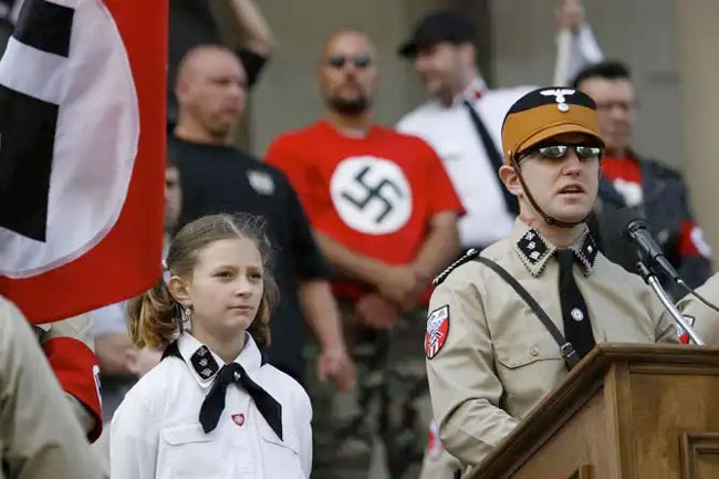 Hakenkreuz and Nazism. Demonstrations