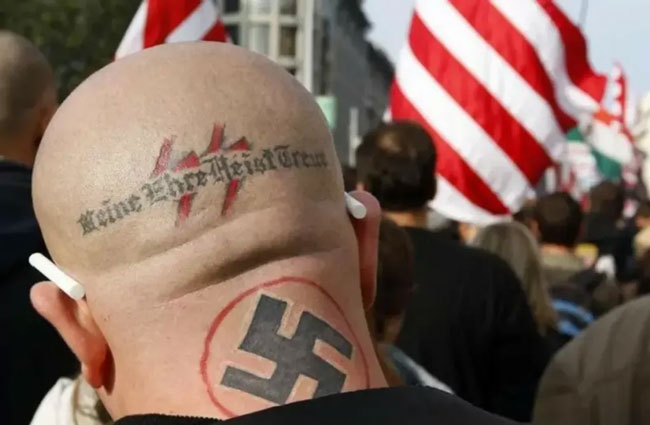 Hakenkreuz and Nazism. Demonstrations