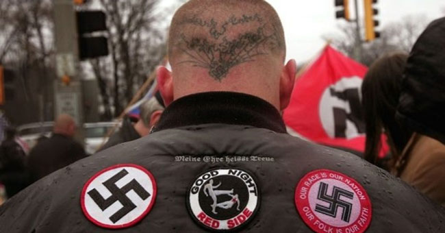 Hakenkreuz and Nazism. Demonstrations