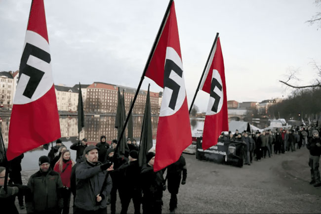 Hakenkreuz and Nazism. Demonstrations