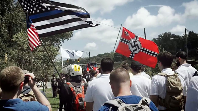 Hakenkreuz and Nazism. Demonstrations