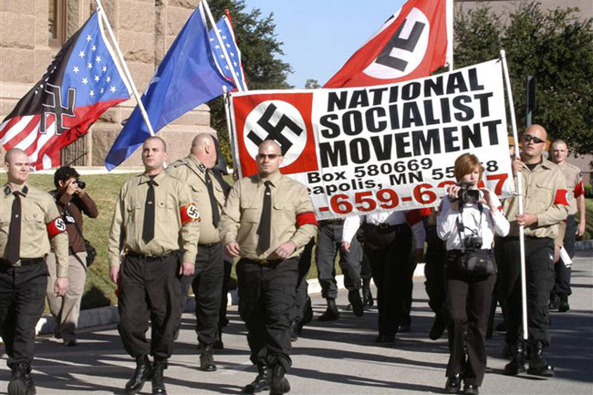 Hakenkreuz and Nazism. Demonstrations