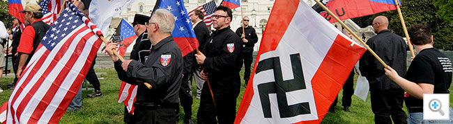 Hakenkreuz and Nazism. Demonstrations