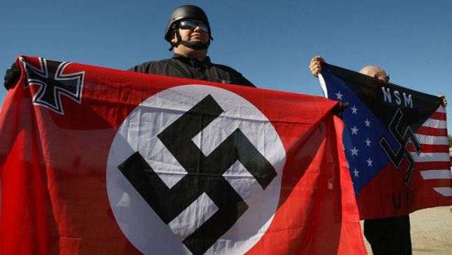 Hakenkreuz and Nazism. Demonstrations