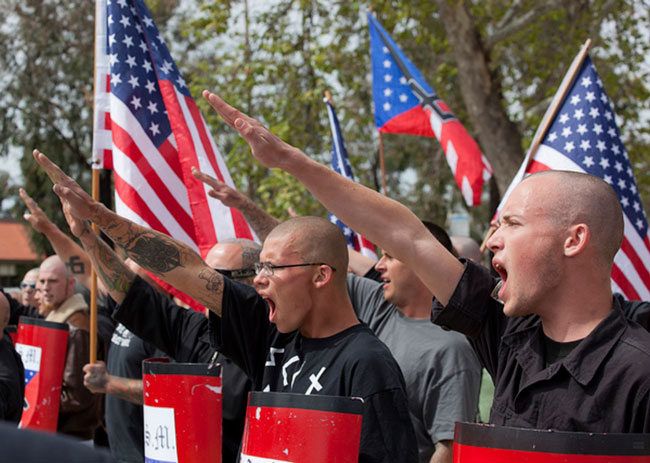 Hakenkreuz and Nazism. Demonstrations