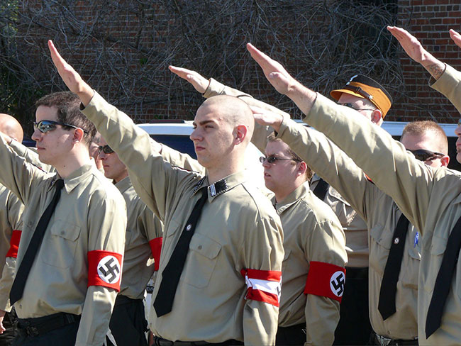 Hakenkreuz and Nazism. Demonstrations