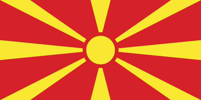 Macedonia Flag マケドニア国旗 Rising Sun 旭日旗