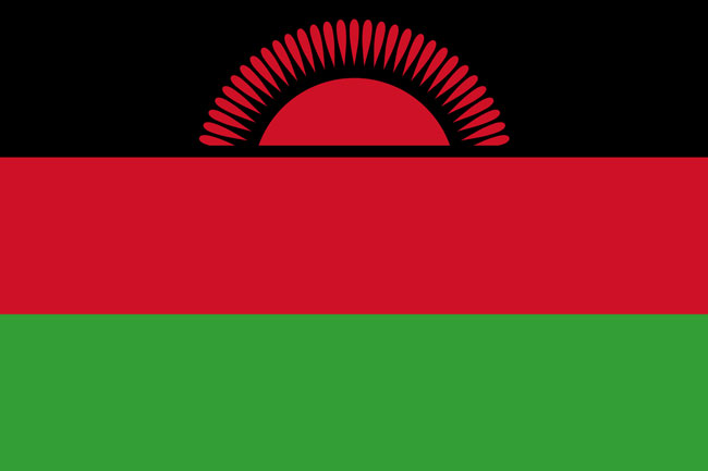 Republic Malawi マラウイ Rising Sun 旭日旗