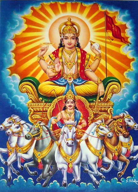 India インド Solar Deity Sūrya 太陽神 スーリヤ Rising Sun 旭日旗