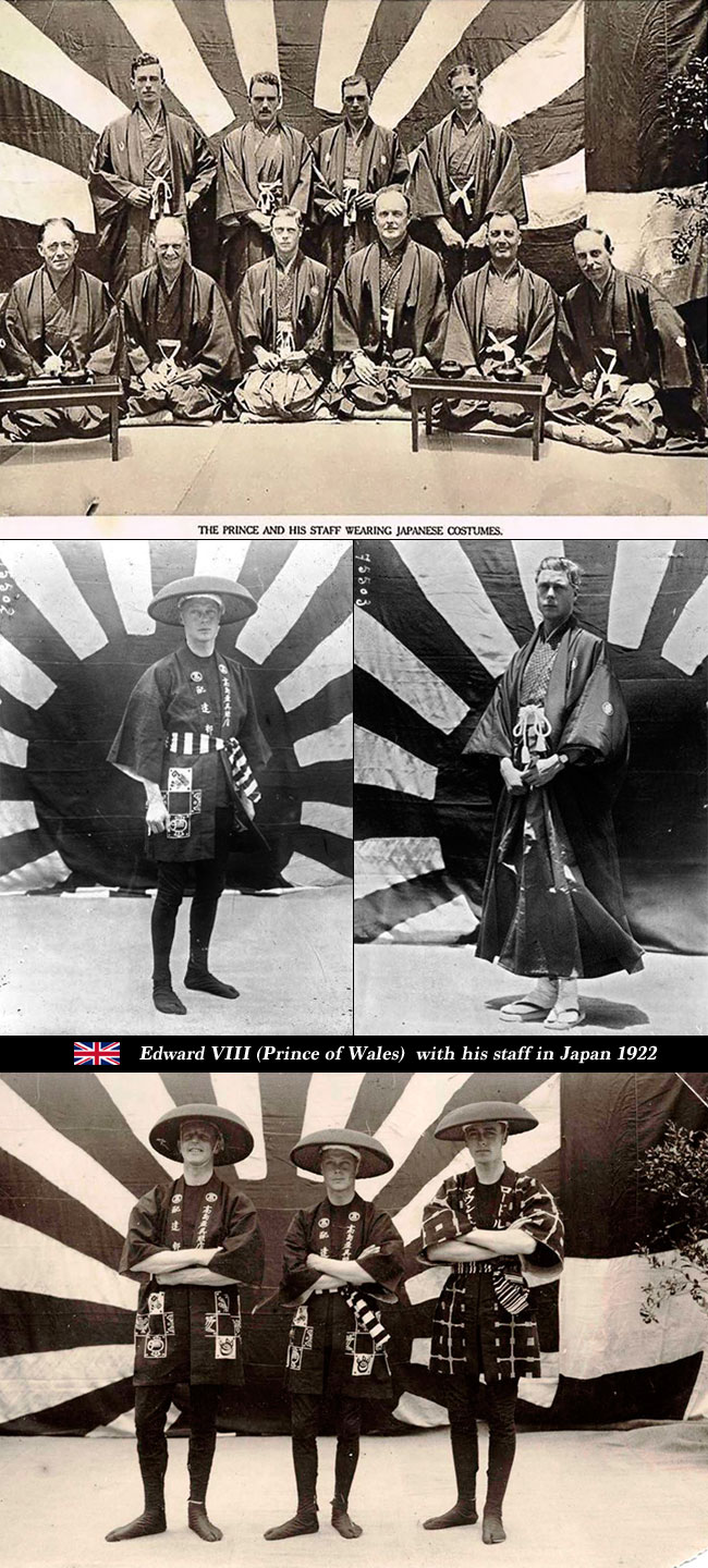 -Edward VIII with his staff in Japan 1922, エドワード8世(イギリス王),日本,Rising Sun 旭日旗,エドワード・アルバート・クリスチャン・ジョージ・アンドルー・パトリック・デイヴィッド（Edward Albert Christian George Andrew Patrick David）