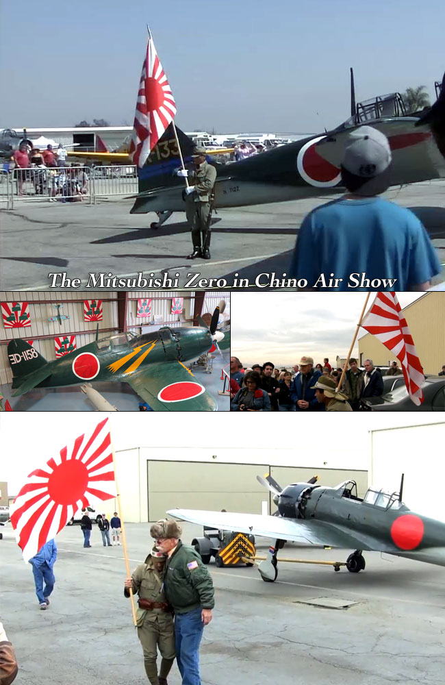 Chino Air Show,A Japanese Soldier and Zero Fighter, Rising Sun 旭日旗