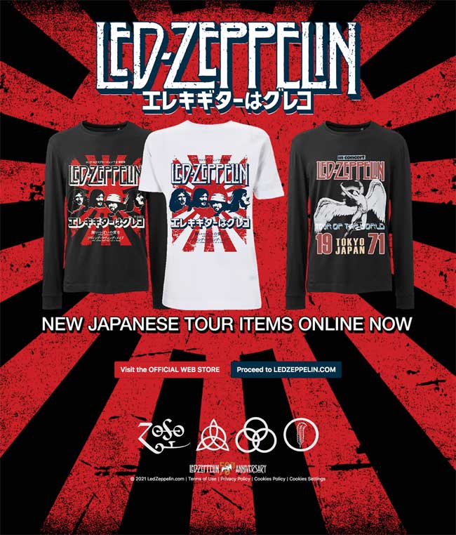 Led Zeppelin 1971-2021 TOKYO 50th Anniversary, NEW JAPANESE TOUR ITEMS ONLINE NOW, Rising Sun 旭日旗