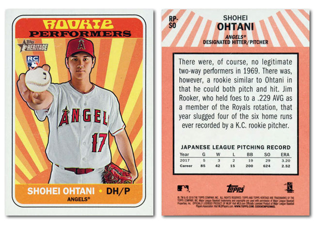 Shohei Ohtani 2018 Topps Heritage Rookie Performers (Los Angeles Angels) Rookie Card,大谷翔平投手の公式ルーキー･カード, Rising Sun 旭日旗