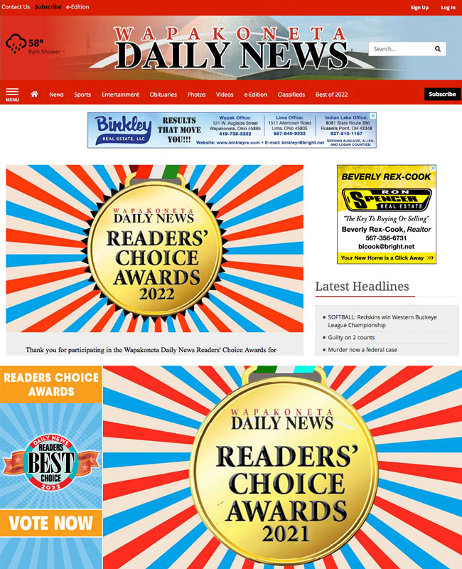 Wapakoneta Daily News,READERS CHOICE AWARDS 2022, Rising Sun 旭日旗