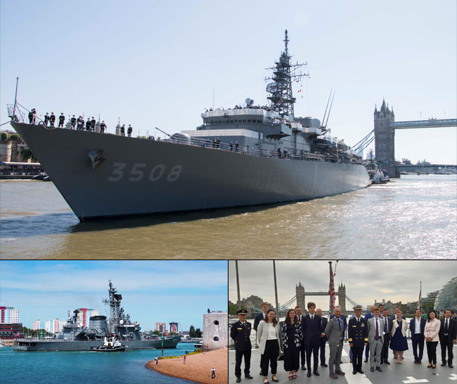 Japanese naval training squadron visits the UK 2022,旭日旗  RISING SUN FLAG