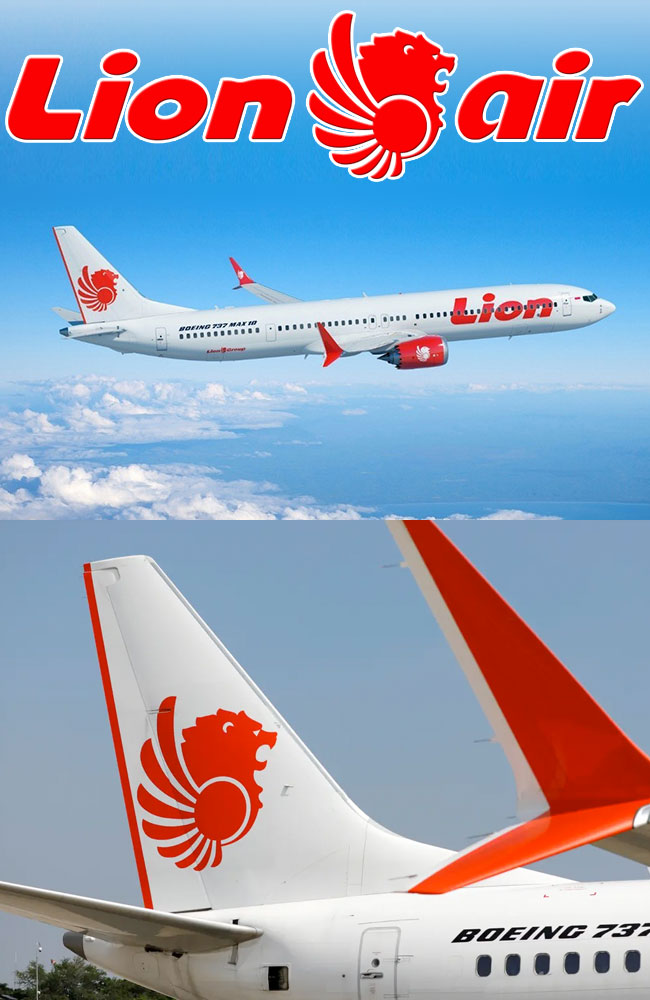 Indonesia（インドネシア）Lion Air, ライオン･エア, Rising Sun Design 旭日旗,戦犯旗(전범기)