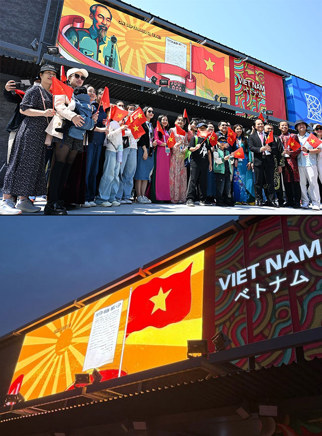 大阪・関西万博のベトナム館(Vietnam Pavilion at the Osaka Kansai Expo 2025)Gian hàng Việt Nam tại Triển lãm Osaka Kansai Expo, Rising Sun Design 旭日旗,戦犯旗(전범기)