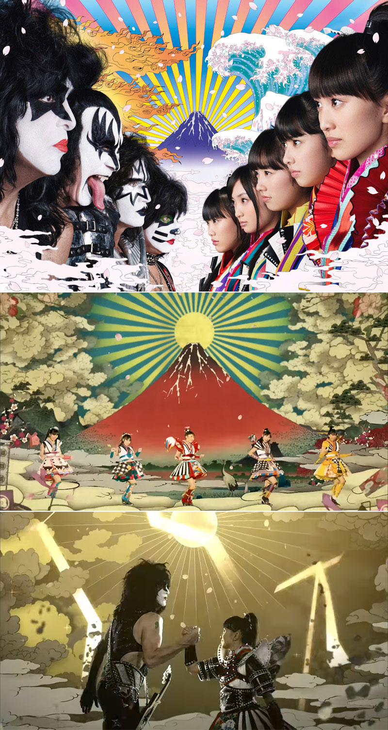 「ももいろクローバーZ」と「KISS（キッス）」のコラボ楽曲「夢の浮世に咲いてみな」, Rising Sun Design 旭日旗,戦犯旗(전범기)