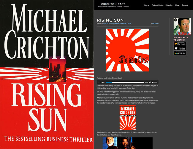 Michael Crichton Book and Podcast Rising Sun 旭日旗