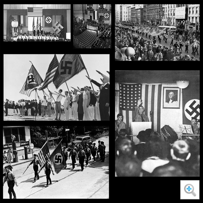 アメリカ国旗とナチスドイツ（ハーケンクロイツ）国旗